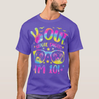 Camiseta 10th Bday Peace Out Single Digits Im 10 Tie Dye