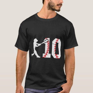 Camiseta 10th Birthday Baseball Big Number Ten 10 Year Old