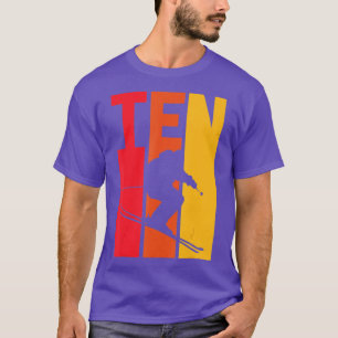 Camiseta 10th Birthday Boy Retro Ski Lover Skier 10 Years O
