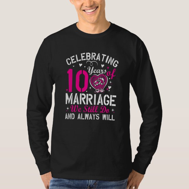 Camiseta 10th Wedding Anniversary Matching Couple Men Women (Frente)