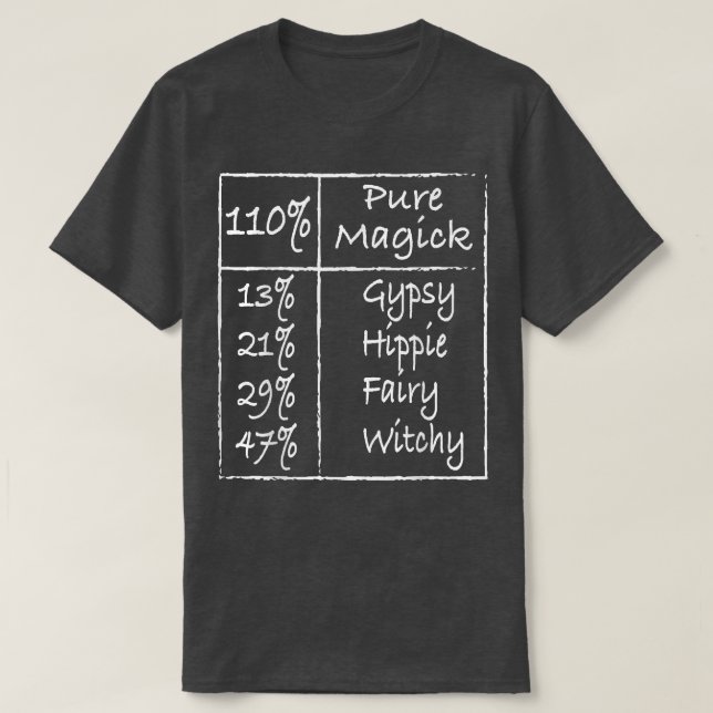 Camiseta 110 Magick Puro Por Gypsy Hippie Fairy Witchy 7 (Frente do Design)