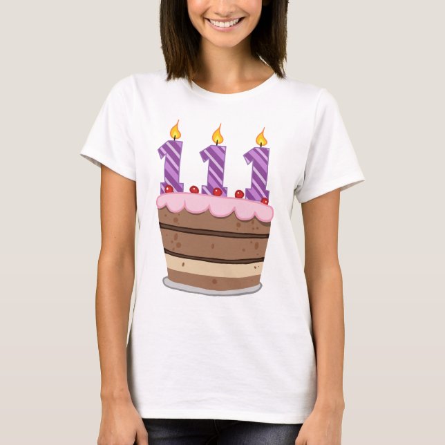 Camiseta 111 anos no Bolo de Aniversário (Frente)