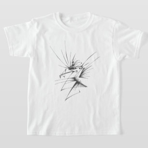 Camiseta 114 Preto Branco Arte de Tatuagem Tribal Abstrata