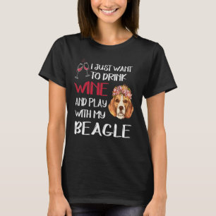 Camiseta 116 Beber Vinho E Brincar Com Meu Beagle