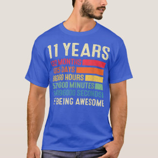 Camiseta 11 Aniversário De 11 Anos 132 Meses De Ser Incríve