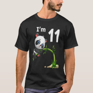 Camiseta 11 Aniversário De 11 Anos Festa Animal Panda 2