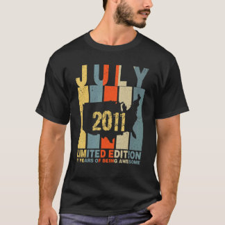 Camiseta 11 Aniversário De Julho De 2011 11 Anos De Incríve