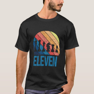 Camiseta 11 Aniversário Retro Chess 11 Anos Menina