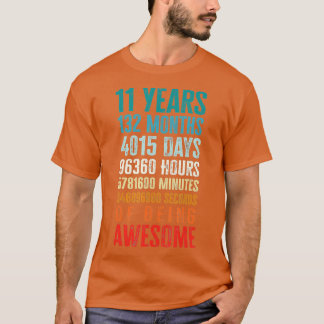 Camiseta 11 Anos 132 Meses De Estar Incrível 11 Aniversário