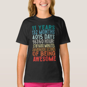 Camiseta 11 Anos 132 Meses Sendo Incrível – Divertido 11º