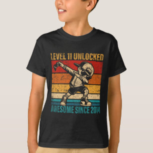 Camiseta 11 Anos Aniversário Gamer Dabbing Boy 11