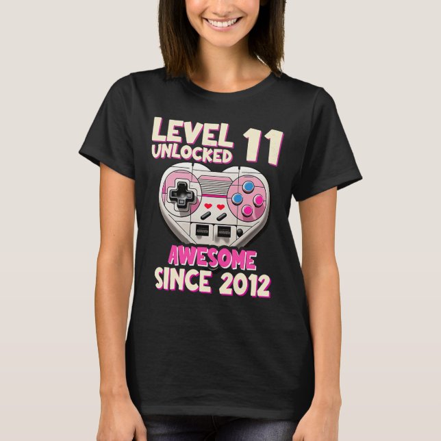 Camiseta 11 anos BDay Girl Gamer 11 11 anos Aniversário 20 (Frente)
