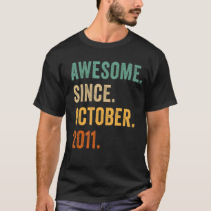 Camiseta 11 Anos De 11, Aniversário Incrível Desde Outubro