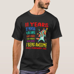 Camiseta 11 Anos De Estar Incrível 11 Birthday Kids Dabbi
