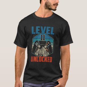Camiseta 11 anos de idade Nível 11 11 de Aniversário Bloque