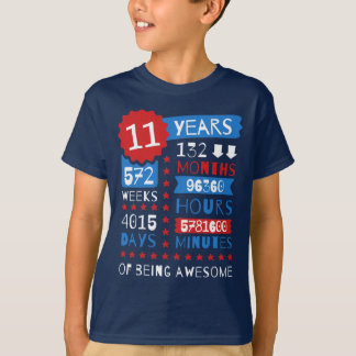 Camiseta 11 anos de ser impressionante - 11o T do presente