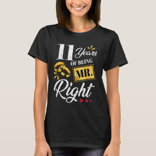 Camiseta 11 Anos De Ser O Sr. Certo Engraçado Casal Casando