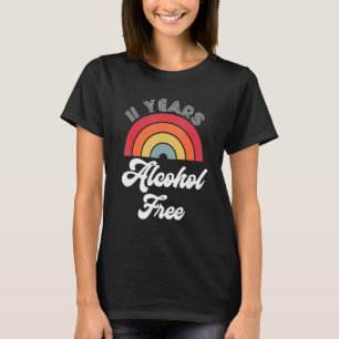 Camiseta 11 anos de Sobriedade livre de álcool Sóbrio F