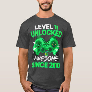 Camiseta 11 anos Garoto de presente nível 11 desbloqueado i