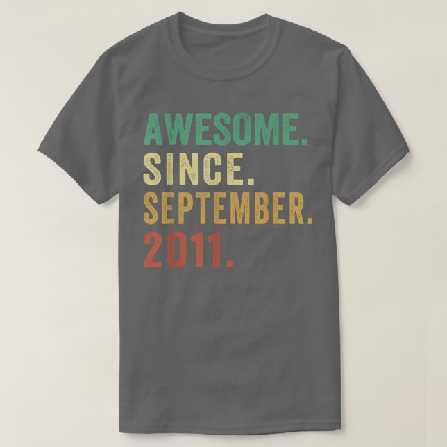 Camiseta 11 anos, Presente Fantástico desde setembro de 201 (Frente do Design)