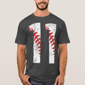 Camiseta 11 Birthday Baseball Grande Número Onze 11 Anos O
