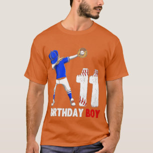 Camiseta 11 Birthday Baseball Grande Número Onze 11 Anos O