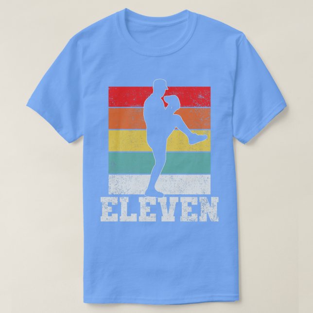 Camiseta 11 Birthday Baseball Pitcher (Frente do Design)