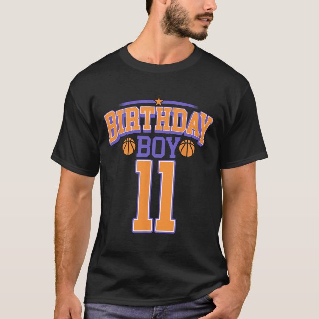 Camiseta 11 Birthday Boy Bysketbyll Com Mais De 11 Anos Bd (Frente)
