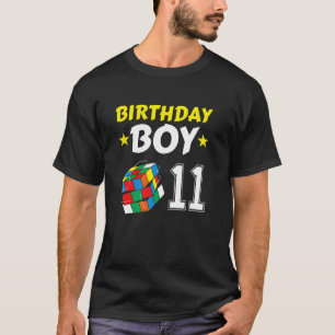 Camiseta 11 Birthday Boy Cubing Quebra-cabeça Velocidade Cu
