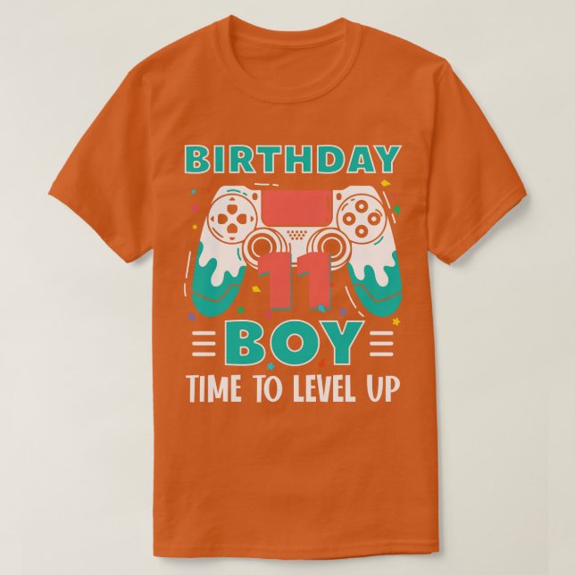 Camiseta 11 Birthday Boy Engraçado Presente para Meninos (Frente do Design)