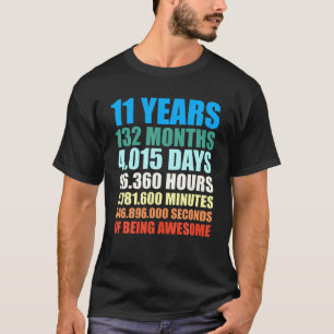 Camiseta 11 Birthday Gift Boy 11 Anos Sendo Incrível