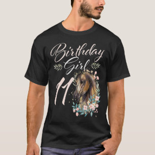 Camiseta 11 Birthday Girl Horse 11 Anos