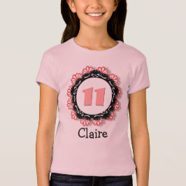 Camiseta 11 Birthday Girl One Year Big Number Name V64