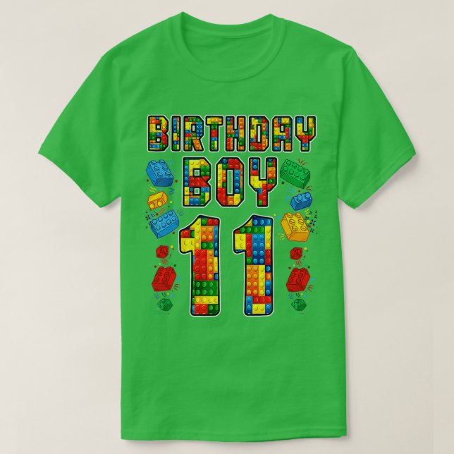 Camiseta 11 Birthday Master Builder Bu 11 Anos (Frente do Design)