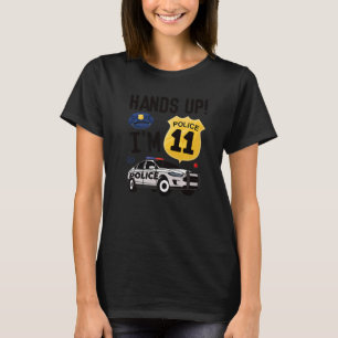 Camiseta 11 Birthday Policial Boy Onze Anos