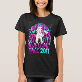 Camiseta 11 Birthday Rainbow 11 Year Old Flossing Unicorn