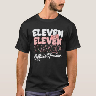 Camiseta 11 Birthday Rapariga Rosa Arco Coqueteiro Bonito 1