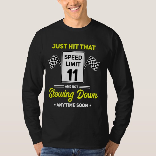 Camiseta 11 Birthday - Sinal de limite de velocidade 11 mph (Frente)