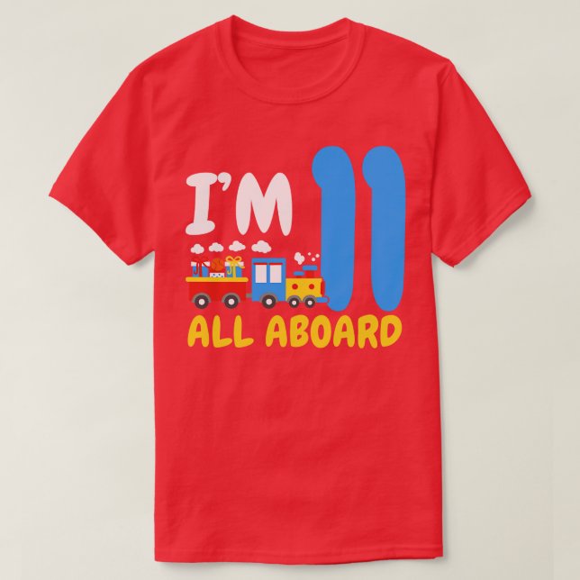 Camiseta 11 Birthday Train (Frente do Design)