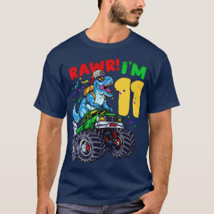 Camiseta 11 Birthday TRex Monster Truck