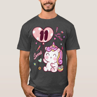 Camiseta 11 Birthday Unicorn Outfit