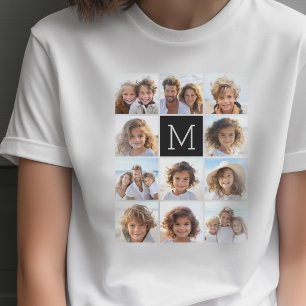 Camiseta 11 Colagem de Fotos em Grid com Monograma