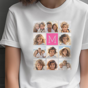 Camiseta 11 Colagem de Fotos - Grade Mínima com Texto