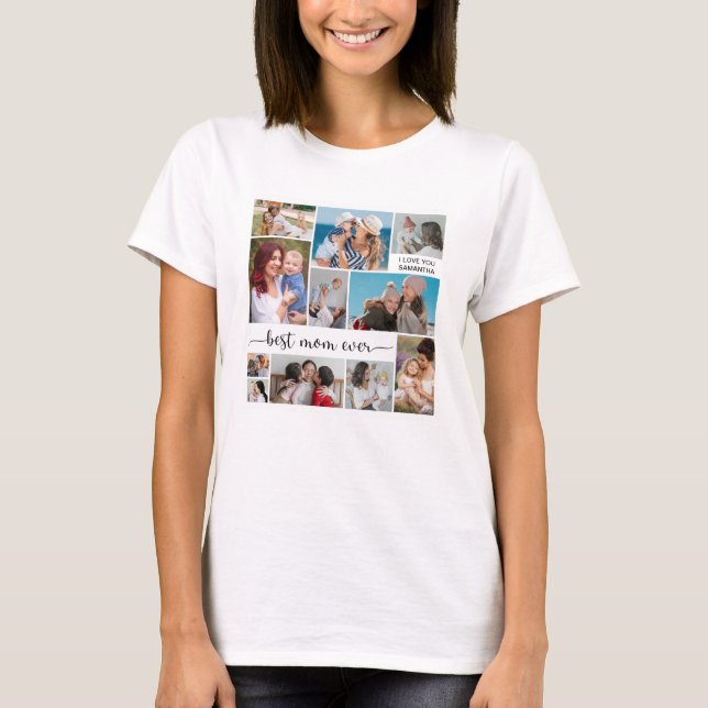 Camiseta 11 Colagem de Fotos Melhor Mãe Alguma Mulher (Frente)
