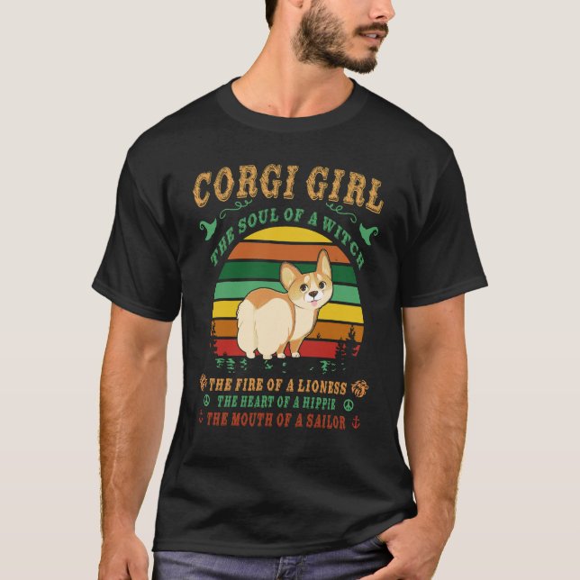 Camiseta 11 Corgi Girl Lioness Hippie Sailor (Frente)
