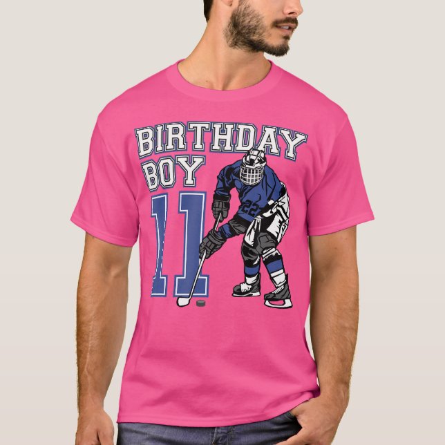 Camiseta 11 de Festa de aniversário de Hóquei no Gelo com 1 (Frente)