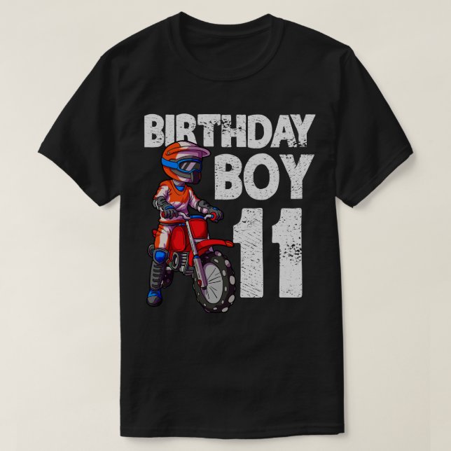 Camiseta 11 de Motocross - Bike B, 11 Anos, Nascido MX (Frente do Design)