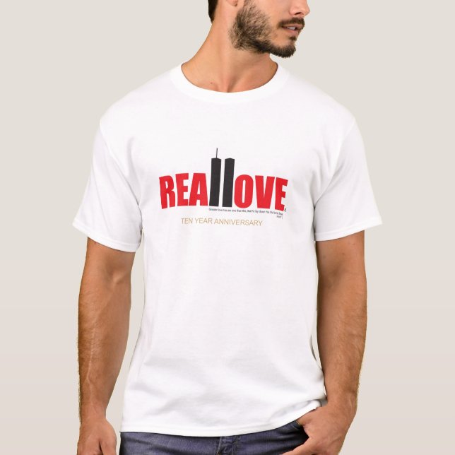 Camiseta 11 de setembro amor real das torres gémeas (Frente)