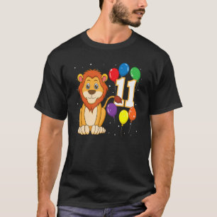 Camiseta 11 Festa de aniversário 11 Anos Zookeeper Lion Zoo