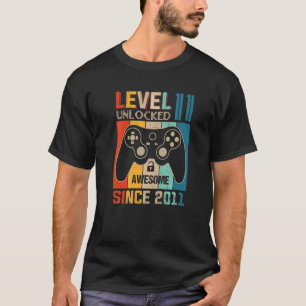 Camiseta 11 Year Old Boy Level 11 Unlocked Awesome 2011 Bir